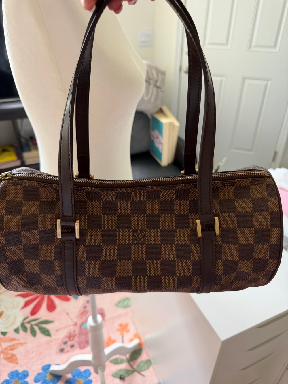 Louis Vuitton Damier Papillon 26 Handbag N51304 Brown Shoulder Bag Gold hardware